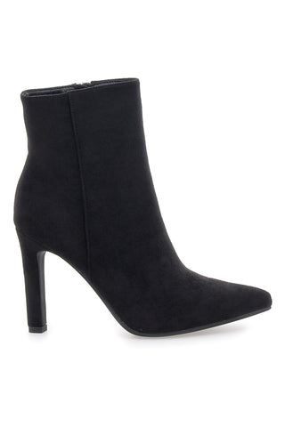 The First P624 Schwarze Stiefeletten mit hohem Absatz und spitzer Zehenpartie