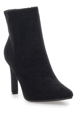 The First P624 Schwarze Stiefeletten mit hohem Absatz und spitzer Zehenpartie