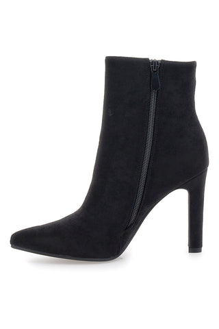 The First P624 Schwarze Stiefeletten mit hohem Absatz und spitzer Zehenpartie