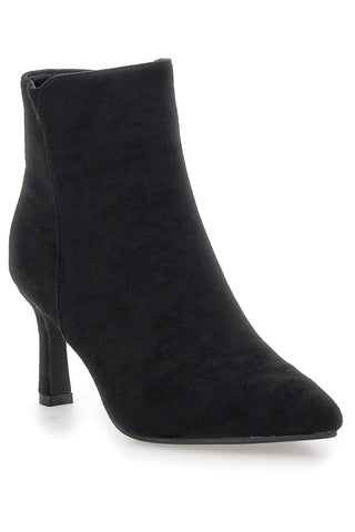 The First P625 – Stiefeletten aus schwarzem Wildleder mit Stilettoabsatz