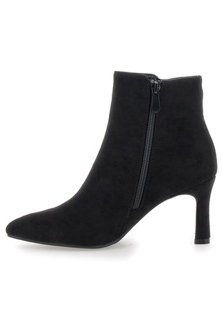 The First P625 – Stiefeletten aus schwarzem Wildleder mit Stilettoabsatz