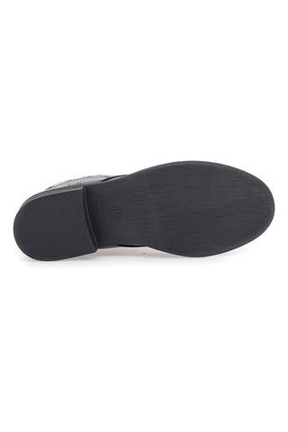 Schwarze Stiefeletten The First P630 mit Ton-in-Ton-Nieten