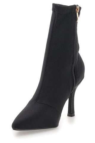 Stivaletti neri a calza con tacco a spillo The First P632