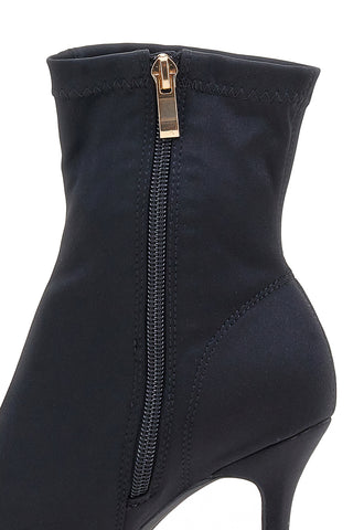 The First P632 – Schwarze Sockenstiefeletten mit Stilettoabsatz