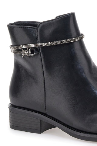 Stivaletti neri con cinturino gioiello Me & Me 9Y08616