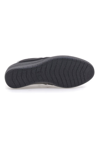 Schwarze Stiefeletten mit Lackdetails und Keilabsatz Plocadi MINA1706