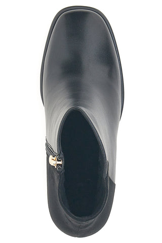 Laura Biagiotti 8341 schwarze Stiefeletten mit High Heels und goldenen Details