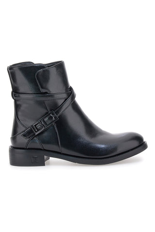 Laura Biagiotti 9285 Schwarze Stiefeletten mit seitlicher Schnalle