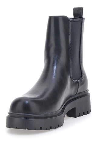 Schwarze Beatles mit juwelenbesetztem Gummizug und Profilsohle Laura Biagiotti 9324