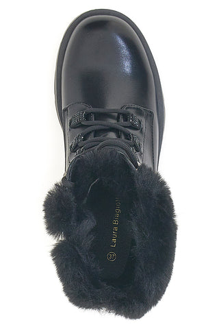 Laura Biagiotti 9327 Schwarze Amphibien aus Kunstpelz