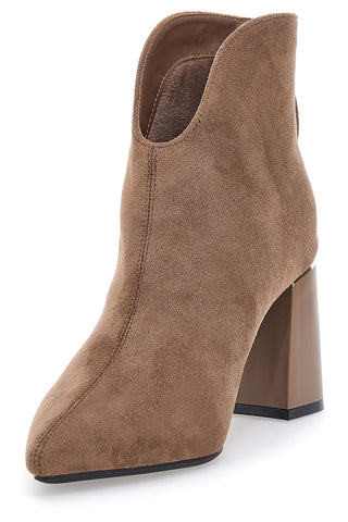 Burani 51690C160 braune Stiefeletten mit Blockabsatz und Reißverschluss hinten