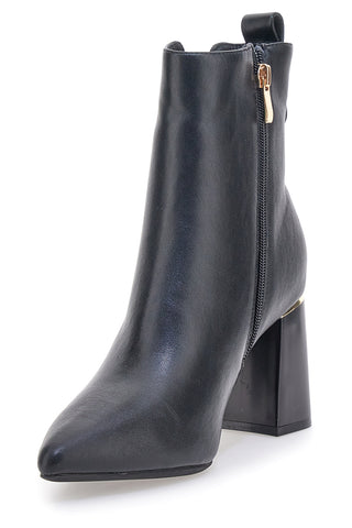 Schwarze Stiefeletten mit breitem Absatz und elastischen Einsätzen, Mariella Burani 51694C1074