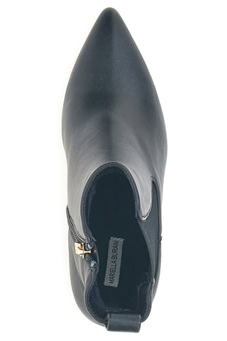 Schwarze Stiefeletten mit breitem Absatz und elastischen Einsätzen, Mariella Burani 51694C1074