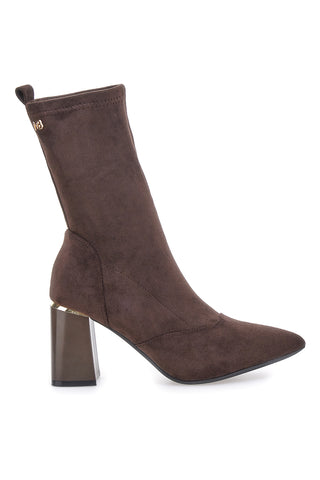 Stivaletti marroni a punta con tacco largo Burani 51697C1092