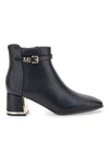 Mariella Burani 51813C1157 schwarze Stiefeletten mit Absatz und goldenem Detail