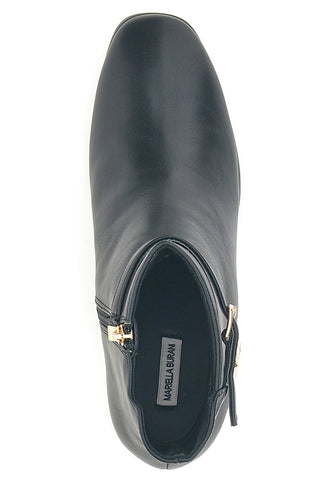 Mariella Burani 51813C1157 schwarze Stiefeletten mit Absatz und goldenem Detail