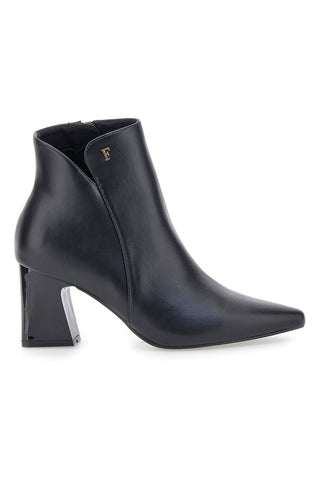Schwarze Stiefeletten mit spitzer Spitze und Blockabsatz Ferré F536C641