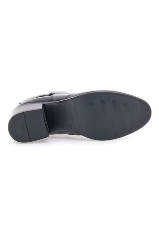 Schwarze Lederstiefeletten mit mittlerem Absatz Pittarello Klasse 1976