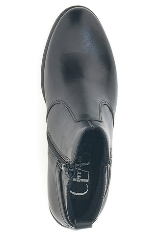 Schwarze Lederstiefeletten mit mittlerem Absatz Pittarello Klasse 1976