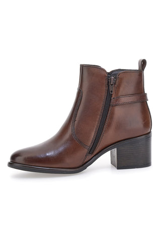 Pittarello – Klasse 1976 – Braune Stiefeletten aus echtem Leder mit Doppelschnalle