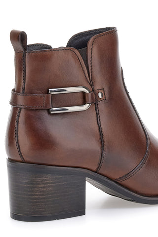 Pittarello – Klasse 1976 – Braune Stiefeletten aus echtem Leder mit Doppelschnalle