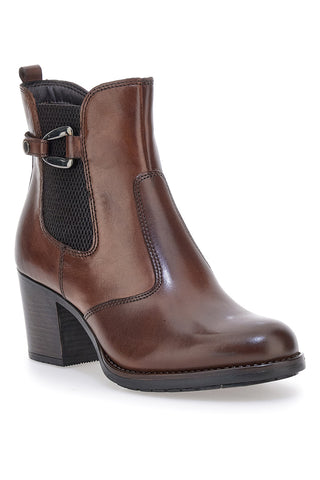 Braune Stiefeletten mit Absatz und Schnallendetail Pittarello Klasse 3050