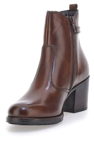 Braune Stiefeletten mit Absatz und Schnallendetail Pittarello Klasse 3050