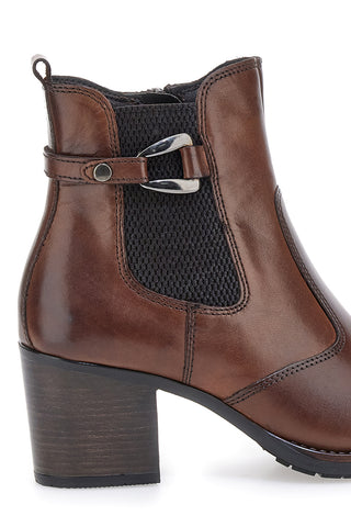 Braune Stiefeletten mit Absatz und Schnallendetail Pittarello Klasse 3050