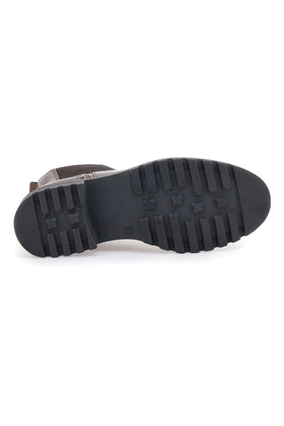 Stivaletti marroni in vera pelle con lavorazione brogue Pittarello class 682