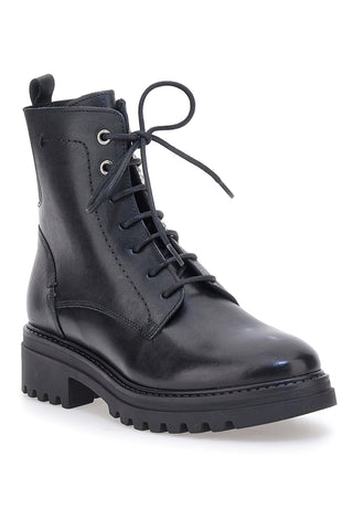 Anfibi neri con suola carrarmato e zip laterale Pittarello class 1521