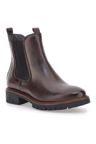 Pittarello Klasse 2104 braune Stiefeletten aus echtem Leder mit elastischen Einsätzen