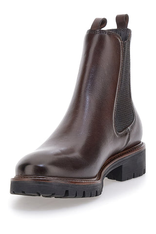 Pittarello Klasse 2104 braune Stiefeletten aus echtem Leder mit elastischen Einsätzen