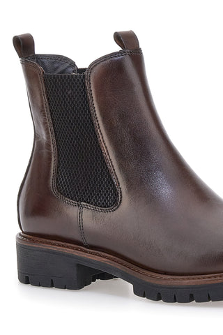 Pittarello Klasse 2104 braune Stiefeletten aus echtem Leder mit elastischen Einsätzen