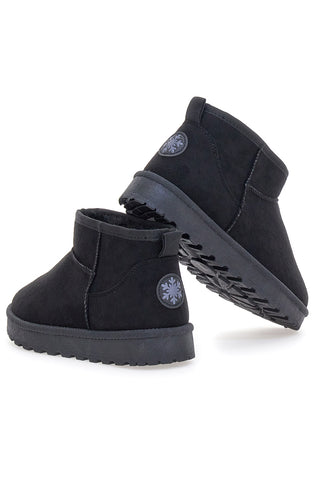 Pittarello Love PK1699B schwarze Stiefeletten mit warmem Fellfutter und gezackter Sohle