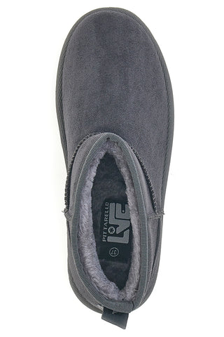 Stivaletti pantofola grigio scuro con interno in pelo Pittarello Love PK1699D