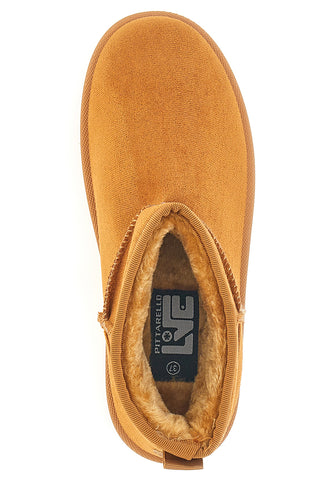 Stivaletti beige effetto pantofola con platform e interno in pelo Pittarello Love PK1497C