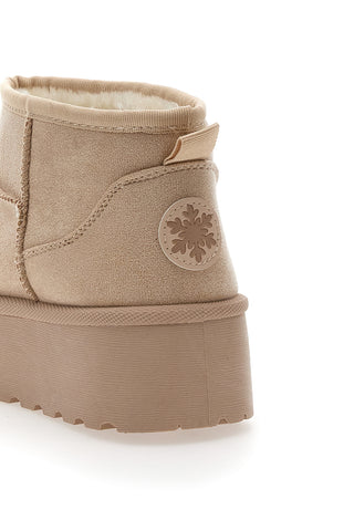 Beige Slipper-Stiefeletten mit Plateau und warmem Futter PITTARELLO LOVE PK1497D