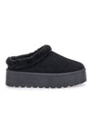 Pantofole Sabot nere con pelo con platform Pittarello Love PK1913A