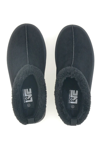Pantofole Sabot nere con pelo con platform Pittarello Love PK1913A