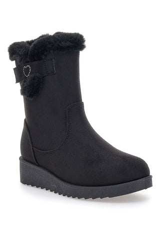 Schwarze Stiefeletten mit Innenfell und rutschfester Sohle Plocadi PK1959A