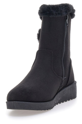 Schwarze Stiefeletten mit Innenfell und rutschfester Sohle Plocadi PK1959A