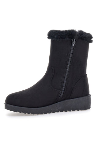 Schwarze Stiefeletten mit Innenfell und rutschfester Sohle Plocadi PK1959A