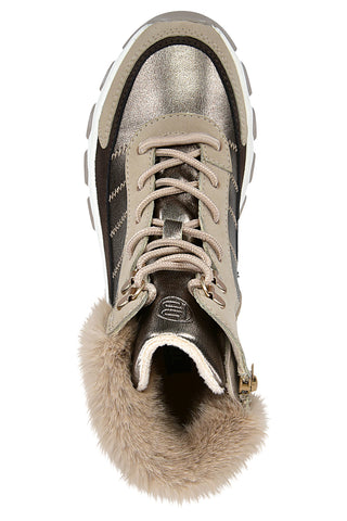 Scarponcini beige con dettagli metallici e pelliccia Bagatt D31952365555