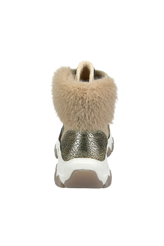 Scarponcini beige con dettagli metallici e pelliccia Bagatt D31952365555