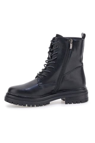 Cafe' Cost 2001310A schwarze Stiefeletten mit Profilsohle und Schnürverschluss