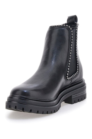 Chelsea boots neri con elastico laterale e borchie Cafe' Cost 200135