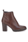 Braune Stiefeletten mit breitem Absatz und Profilsohle Cafe‘ Cost 16807213