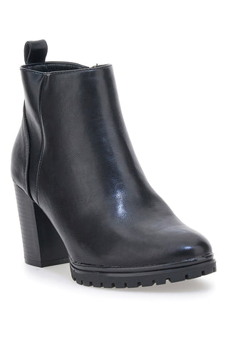 Cafè Cost 16807213 Schwarze Stiefeletten mit breitem Absatz und Profilsohle