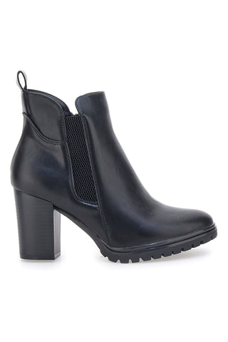 Schwarze Stiefeletten mit elastischen Seiten und breitem Absatz Cafè Cost 16807220