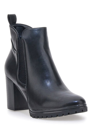 Schwarze Stiefeletten mit elastischen Seiten und breitem Absatz Cafè Cost 16807220